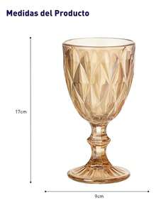 Set Of 6 Glass Cups (240ml). Bluelander - Burnt Orange - View 5