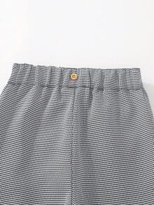 Young Boy Plaid Button Pocket Casual Straight Leg Pants, Comfortable & Minimalist - Multicolor - View 6