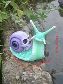 1 件万圣节血腥骷髅蜗牛雕像，令人毛骨悚然的饥饿花园装饰，黑暗风格创意工艺品，适用于庭院/阳台/鬼屋装饰