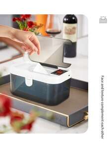 Calentador de toallitas húmedas de invierno inteligente | Ventana transparente + dispensador de papel automático + calentamiento rápido por USB | Calentamiento instantáneo desde la primera toallita - calentador - Ver 6