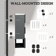 HOMCOM Wall Mounted Post Box With Viewing Window, 2 Lock, Modern Galvanised Steel Mailbox With Copper Core, Weatherproof Letterbox For Outdoor Use, Easy To Install, Charcoal Grey - 灰色 - 查看 7