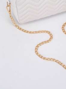 1pc 40cm/15.7in-130cm/51.1in Adjustable Flat Chain Strap, Metal Shoulder Strap Replacement Chain Accessory For Handbags, Crossbody Bags, DIY Decoration - Gold - View 10
