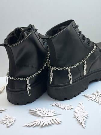 Suricat 2 PCS Gothic Style Antique Silver Skull Jewelry Pendants, Suitable For Autumn Shoes And Boots, Fashionable Detachable DIY Cool Personalized Zinc Alloy Material, Lightweight, Shoe Decoration, Suitable For Men And Women, DIY Shoes And Boots Accessories, Heel Pendant Decorations