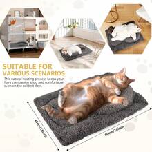 Tapete de cama para gatos autocalentable con almohada en forma de U, 22 x 18 pulgadas, suave y gruesa camaérmica para gatos, almohadilla de retención de calor lavable aáquina para - 1 - Ver 4