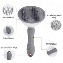 1pc Dog Brush, Cat Brush, Flea Comb, Automatic Cleaning Brush, Pet Grooming Brush, Pet Massage Brush, Shedding Grooming Brush, Mat Breaker Tool, Dematting Comb, Automatic Hair Removal Brush, Pet Cleaning Tool, Hair Collection Label, Dog Brush, Cat Brush, Pet Hair Collector Comb, Animal Accessories, Pet Supplies - 藍色 - 查看 3
