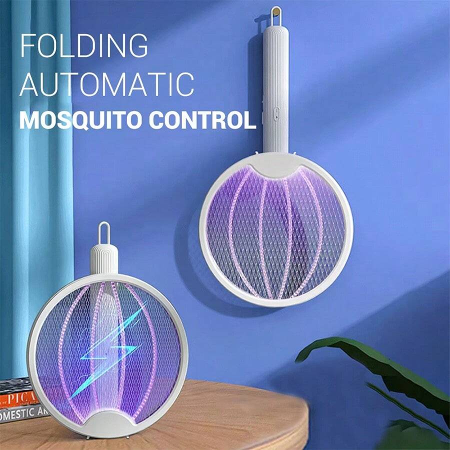 Dispositivo de exterminio de insectos electrónicos 2 en 1, batería de mano, plegable, recargable, adecuada para interiores y exteriores - Tipo de Enchufe A USA (110-127V) - Ver 1