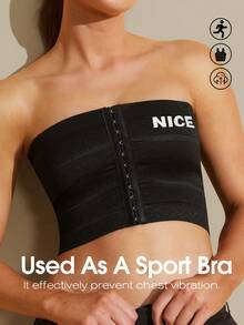 1pc Women Chest Binder, Microshaping Camisole Bra, Adjustable Seamless Compression Top For Flattening Chest