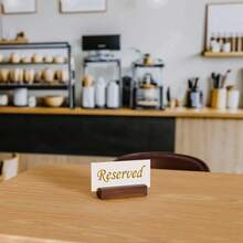 4 Stücke Holz Postkarten Ständer, Kiefernholz Basis, Kalender Anzeige, kreative Memo Foto Halter, geeignet für Dekoration auf Esstisch, Büroschreibtisch, für Ostern, Feiertage, Halloween, Weihnachten