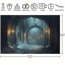 1 Spooky Medieval Castle Dungeon Backdrop - Perfect For Family Celebrations, Festive Portraits, Cake Tables & Studio Props, Festive Gifts, Home Decours, Event Backdrops | Ambient Lighting, Gothic Home Decor - Multicolor - View 4