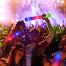 CamelParty 68pcs Foam Glow Stick Bulk, Glow-In-The-Dark Party Supplies, 3 Patterns, Colour Flash, Neon Party Gifts, Suitable For Birthday, Wedding, Carnival, Concert, New Year - 白色 - 查看 3