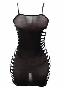 1 件大码女式性感内衣性感渔网罩衫音乐节无比基尼镂空紧身连衣裙透视沙滩装夏季女式泳衣狂欢