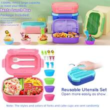 1PC Leak Proof Bento Lunch Box, 6 Compartment Bento Lunch Box For Kids, 1330ML Bento Lunch Container For Adults And Kids, Large Size, Easy To Clean, Kids Lunch Box,Microwave, Dishwasher And Freezer Are Available(Two Styles Are Sent Randomly) - 1 Item - View 26