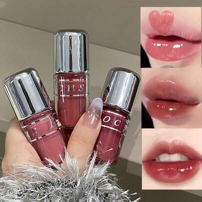 Bálsamo labial brillante transparente, hidratante y de larga duración, lápiz labial líquido para otoño/invierno, cosméticos para mujeres, maquillaje loco, creación de belleza, adecuado para la escuela, viajes, bodas, cosplay, San Valentín, Halloween, Navidad