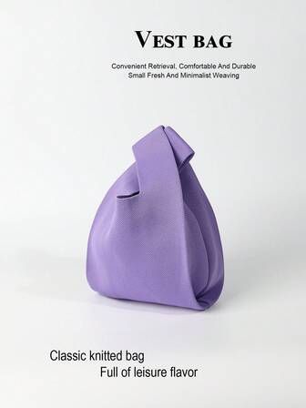 Minimalist Style White Crochet Breathable Lightweight Foldable Portable Open Top Minimalist Women's Handbag For Shopping Carrying Mobile Phones Umbrella Makeup Lipstick Perfume Books IPad Clothes Open Top Cute Women's Handbag Gift For Holding Daily Items Vacation School Commute Shopping Photoshoots Outings Camping Stain-Resistant Running Outings Key Pouches Various For Holding IPad Books Matching DIY Women's Four Seasons