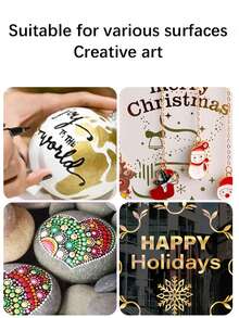 GUANGNA 36 Pennarelli per vernice acrilica brillante - Penne glitter metalliche per l'arte creativa su una varietà di superfici - Perfette per scrapbooking, pittura su rocce, ceramica, vetro, legno, tessuti, tela, tazze per uso artistico professionale