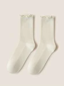 1/6 双层中筒袜 女童长袜 可爱休闲多色蕾丝袜 四季皆宜 日常百搭 可爱校园袜 多层中筒袜