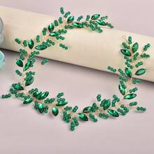 1 Stück grüner Haarschmuck, handgemachte Braut Krone Haarclip, geeignet für Hochzeiten, Verlobungen, Bälle, Weihnachten