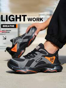 Dian Sen Christmas Gift Lightweight Steel Toe Safety Shoes, Men's Work & Sports Shoes, Easy To Wear Work Safety Boots, Breathable Sports Work Shoes, Men's Boots, Work Safety Shoes, Men's Safety Boots, Anti-Smash Work Shoes - New Black Insole - View 6