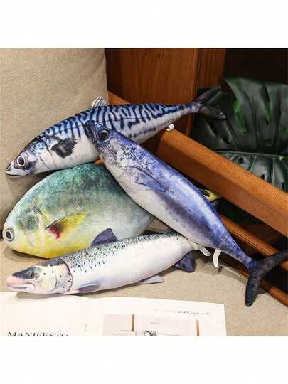 40/60cm Juguetes de peluche de peces de simulación divertida, animales de peluche suaves, almohadas de peluche de peces marinos y de agua dulce, disponibles en una variedad de estilos, salmón/caballa/atún/mero/pargo de mar/arenque/perca, alfombra para dormir creativa, decoración especial de la habitación, regalo de cumpleaños, regalo de Halloween, regalo de Navidad, regalo de Año Nuevo para niños