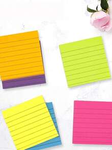 45 ชิ้น โพสต์อิทลายเส้นแนวนอนคละสี - มัลติคัลเลอร์ - ดู 4