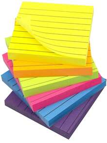 45 ชิ้น โพสต์อิทลายเส้นแนวนอนคละสี - มัลติคัลเลอร์ - ดู 6