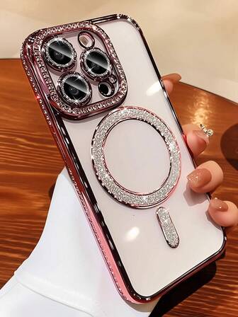 Premium Sparkling Rhinestone Phone Case Compatible With IPhone 17 16 15 14 13 12 11 Pro Max Plus 17Air Magnetic Clear Lens Protection Waterproof Shockproof Anti-Fall Scratch Resistant