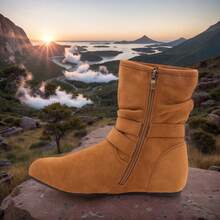 Women's Ankle Booties Fashion Slouch Mid-Calf Flat Boots Lindell - 譚 - 查看 5