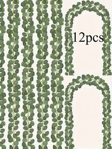 Christmas Must-Have Artificial Eucalyptus Garland, Lush Greenery Vines For Wedding Decor, For Bedroom Fake Ivy Vines For Room Wedding Decor Fake Vines With Fake Leaves Artificial Ivy Garland Hanging Vines For Wall Indoor Outdoor Decoration