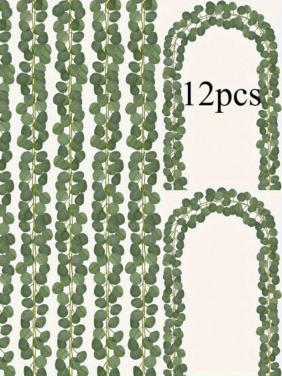 Christmas Must-Have Artificial Eucalyptus Garland, Lush Greenery Vines For Wedding Decor, For Bedroom Fake Ivy Vines For Room Wedding Decor Fake Vines With Fake Leaves Artificial Ivy Garland Hanging Vines For Wall Indoor Outdoor Decoration