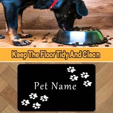 1pc Customized Pet Paw Print & Name Food Mat, Personalized Silicone Coaster Feeding Pad, Paw Print Design, Non-Slip Pet Bowl Mat, Cute & Durable Cat/Dog Feeding Mat, Perfect Gift For Pet Lovers On Christmas, Thanksgiving Or Halloween - Multicolor 2 - View 5