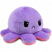 Original Reversible Octopus Pillow - Black + Orange - Adorable Sensory Fidget Animal To Show Your Mood - Perfect For Halloween! - 淺粉紅色+淺紫色 - 查看 1