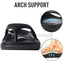 Shevalues Orthopedic Sandals For Women Arch Support Recovery Flip Flops Pillow Soft Summer Beach Shoes - màu đen - Xem 10