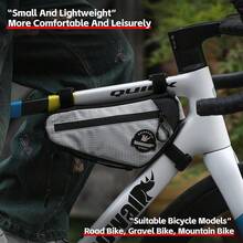 Rhinowalk Bolsa para cuadro de bicicleta, bolsa de tubos, bolsa triangular, bolsa para manillar, accesorios para bicicleta - blanco - Ver 6