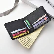 Simple Solid Color Short Wallet, Business Leisure Card Holder, Men's Wallet, ID Card, Bank Card, Men's Wallet - màu xanh lá - Xem 7