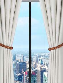 2pcs Bohemian Style Wooden Bead Curtain Tie Backs, Multiple Color Options - Multicolor - View 5