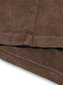 YUNCHIC - Men's Washed Short Sleeve Shirt & Casual Pants, Suitable For Workplace, Commute, Daily Wear, Workout, Easy Care & Durable, Multiple Sizes Available, Essential Summer Staple - Coffee Brown - View 5