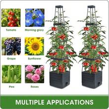 2 Packs Raised Garden Bed Tomato Planter With Trellis 57 Tomato Cages For Climbing Vegetables Plant Self Watering Planters Box For Garden Pots For Patio Greenhouse Indoor Outdoor2PCS - màu đen - Xem 4