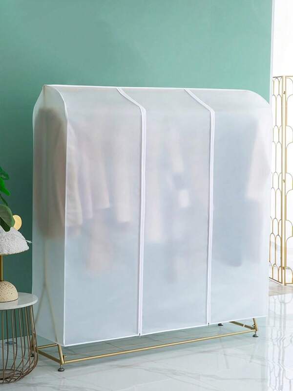 Transparent Plastic Floor Standing Garment Rack Dust Cover, Coat Hanger Drying Rack Clothes Cover, Clothing Storage Protector, Dust & Moisture Proof, Transparent & Visible, Easy To Take In And Out, Home Garment Protection Cover