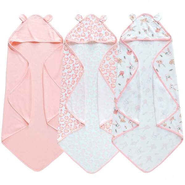 Cartoon leichte Kapuzenumhang-Decke, Baby Einwickeltuch 0-3 Monate