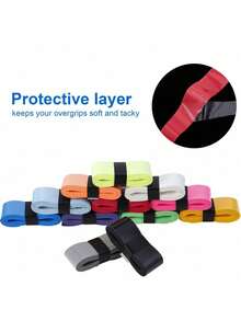 6pcs Anti-Slip Sports Grip Tape And Racket Overgrip - Moisture-Wicking, Elastic PU/Latex Material, Dry Touch - Pre-Cut Overgrip (6 Rolls), White/Yellow/Black Available - Suitable For Tennis Racket, Pickleball Paddle, Badminton Racket, Bicycle Handlebar And Fishing Rod - Durable Grip Tape, Enhances Grip Strength During Sports And Activities - Multicolor - View 8