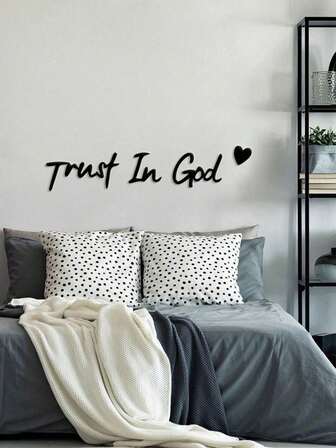 CIF BUY 3 st "Tillit i Gud" metalldekor, väggkonst för kvinnor, troskonst i metall, inspirerande minneskonstverk, kristen heminredning, religiös gåva, nyhet för inflyttningsfest/dekoration för 2025/2026, lämplig för vardagsrum, sovrum etc.