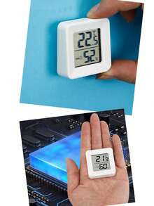 1/4Pieces Mimi Digital Hygrometer Indoor Thermometer Room Thermometer And Humidity Gauge With Temperature Humidity Monitor For Greenhouse, Garden, Cellar - White - View 6