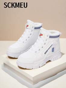 SCKMEU 1 双舒适运动女士时尚保暖厚底运动鞋，轻便运动休闲鞋
