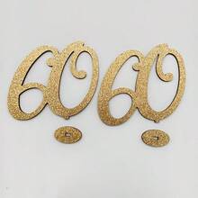 1 Stück Goldener Glitzer 18./30./40./50./60. Jahrestag Holzzahl Dekorationen, Veranstaltungs-Party Tischdekoration, Tisch-Mittelstücke, elegante Dekoration für Geburtstage und Jahrestage, geeignet für Jahrestags- und Geburtstagsfeier Dekoration, Hochzeitsdekoration