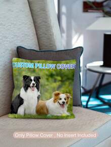 1pc Customized Photo Pillowcase Personalized Single-Sided Print Photo Cushion Cover For Bedroom Living Room Home Decor Personalized Gift - Multicolor - View 3