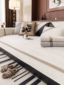 1 件四季沙发垫套，现代简约防滑沙发座垫，防尘可洗沙发套，柔软防褪色，宠物友好型保护套，适合 L 型沙发、卧室、办公室、客厅 - 米色 - 查看 5