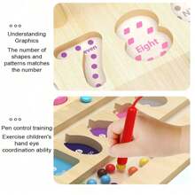 Magnetic Color & Number Maze For Toddler, Montessori Wooden Color & Number Matching Toys - Toddler Fine Motor Skills Toys For Boys Girls 3 4 5 Years Old