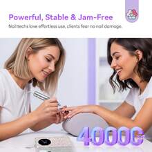 SAVILAND Professional Nail Drill 40000 RPM: Portable Electric Nail Drill Kit File Machine With Ceramic Nail Bits Sanding Bands For Acrylic Nail Gel Polish Manicure Salon Home Use, Glitter - 銀色 - 查看 5
