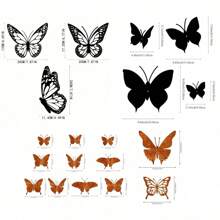 3 PCS Metal Butterfly Wall Sculpture, Classic Style Indoor/Outdoor Hanging Decor, Black Iron Wall Art Decor For Garden Fence Bedroom Kitchen Living Room Dining Room Office