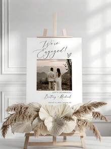 1件装 - 定制简约婚礼欢迎牌，定制无框帆布海报 - 购买产品 订婚派对牌，订婚欢迎牌模板，可打印订婚欢迎牌，订婚派对海报，订婚派对装饰，欢迎参加我们的婚礼牌，桉树婚礼欢迎牌 - 彩色 - 查看 5